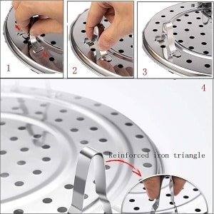 Groentestomer met Stoominzet - Roestvrij Stalen Stoompan 20/24/26 cm - Keuken Accessoire voor Thuis en Restaurant