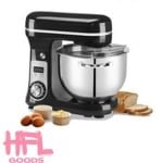 HFL Goods 6L Keuken Voedsel Stand Mixer - Krachtige 1200W Motor - Stille werking - 6 Snelheden - RVS Kom - Veelzijdige Accessoires Voor Alle Mengtaken - Zwart