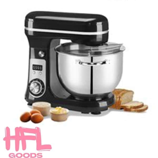 HFL Goods 6L Keuken Voedsel Stand Mixer - Krachtige 1200W Motor - Stille werking - 6 Snelheden - RVS Kom - Veelzijdige Accessoires Voor Alle Mengtaken - Zwart