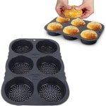 Hamburgerbroodvorm - 6 holtes - Ronde ovenschaal - Siliconen bakplaat - Zelfgemaakte hamburgerbroodjes - Keuken accessoires