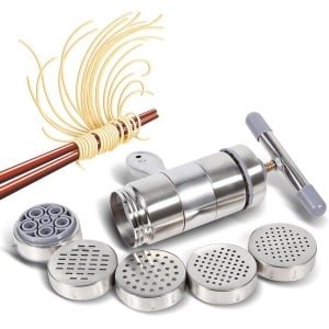 Handbediende Pasta Noodle Maker met 5 Vormen - Keuken Accessoires - Draagbaar