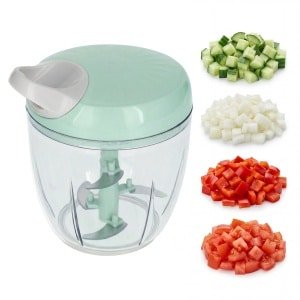 Handmatige Hakmolen XL - 900 ML - 5 Scherpe Messen - Groentesnijder - Mandoline Keukensnijder - Chopper - Foodprocessor - Keuken Accessoires - Groen - Löwenthal