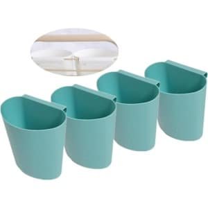 Hangende bekerhouder voor 4 kopjes - Rollende kar accessoires - Plantencontainers voor hangende bloempotten - Ruimtebesparende opbergemmer met potloodhouder - Make-up potloodhouder kantoor en keuken muur organizer