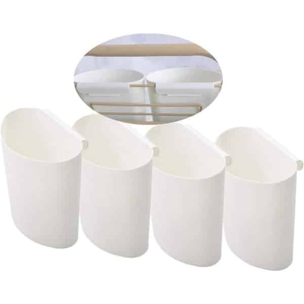 Hangende bekerhouder voor planten en potloden - Set van 4 - Opbergemmer voor keuken en kantoor - Ruimtebesparende rollende kar accessoires.