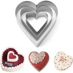 Hart bakvorm, 3 stuks hart bakvorm, roestvrij staal hart taartring, meerlaags taart bakvorm hart, hart taartvorm voor koekjes en taarten, DIY-taart keuken accessoires