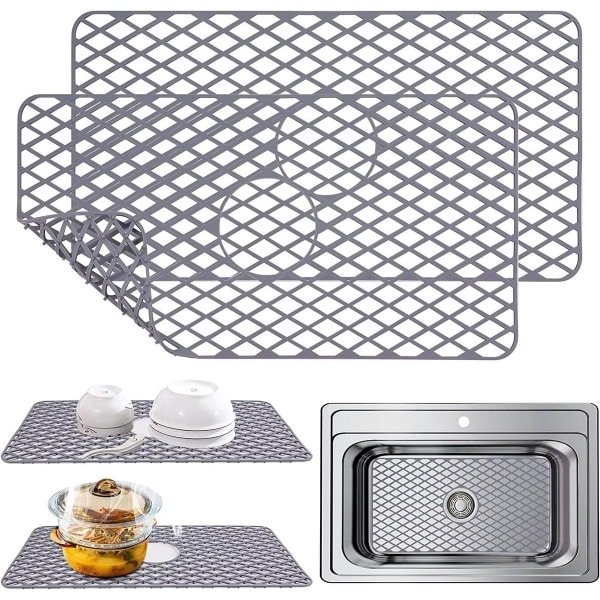 Hittebestendige antislip gootsteenmat, 2 stuks opvouwbaar, keuken accessoire.