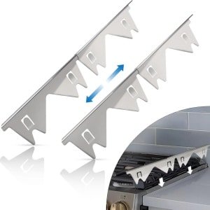 Home & Marker - 2 Stuks - Kierafdekking Fornuis - Fornuis Accessoires - Keuken Accessoires - Gap Cover - Oven Afdekking - Grijs - STOVGAP