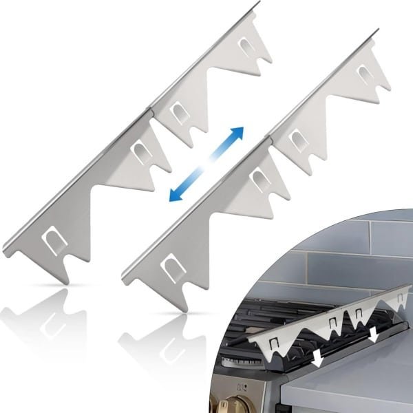 Home & Marker - 2 Stuks - Kierafdekking Fornuis - Fornuis Accessoires - Keuken Accessoires - Gap Cover - Oven Afdekking - Grijs - STOVGAP