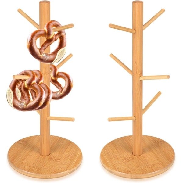 Houten Standaard voor Bretzels en Meer, 16 x 36 cm, 6 Armen - Feestelijke Keuken Accessoire