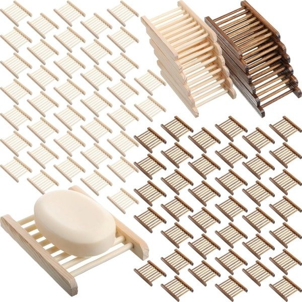 Houten Zeepbakje Bamboe Zeephouder Handgemaakt Bad Douche Keuken Accessoire