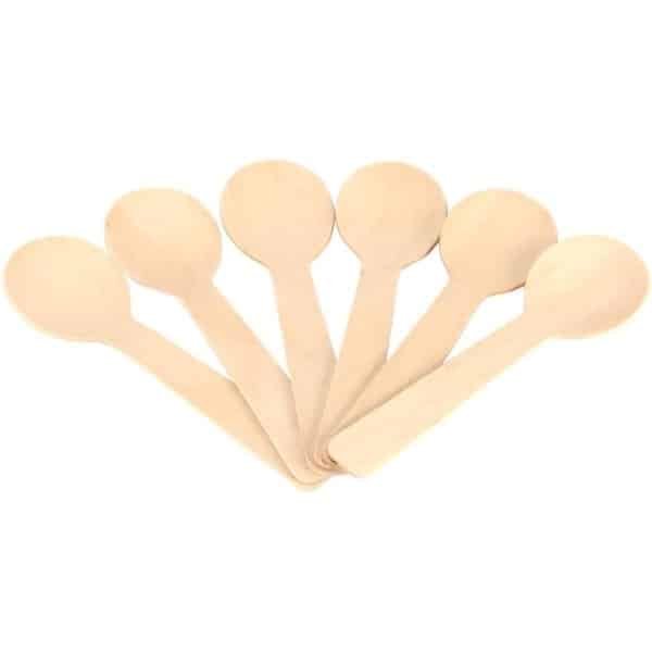 Houten lepel 10 cm - 100 stuks - natuurlijk materiaal - keuken accessoire