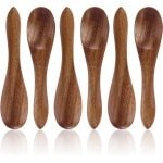 Houten lepels set - 6 stuks - Mini serveerlepels voor honing, koffie, thee - Keuken accessoires - Kook- en serveerset - Houten roerlepels