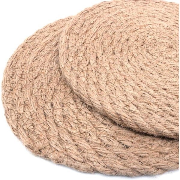 Isolatie pads, handgeweven rotan onderzetters voor eetkamer en keuken - set van 7 - warmtebestendige cup basisplaten - geïsoleerde hot pads met pannenlap - decoratieve accessoires.