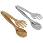 KARZO - 2 Stuks Lepel Vork Tang Kleine Serveertang Roestvrij Staal Voedsel Clip Salade Tang Voor Gebak Buffet Keuken Accessoires