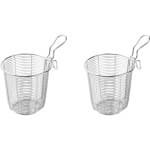 KARZO - 2 stuks Hot Pot Zeef Mand voor Voedsel Zeef, Schep voor Dumplings, Gaas Mand Paste, Frituurmand, Hot Pot Accessoires, Fijn Gaas Zeef Lepel, Keuken Gereedschap, RVS