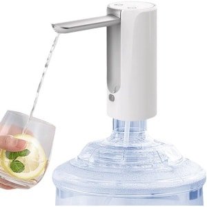 KARZO - Waterflespomp: Type C-laadsysteem, automatische drinkwaterpomp, elektrische waterdispenser met drie snelheden, draagbare automatische drinkwaterpomp voor kamperen, school, kantoor, keuken en thuis