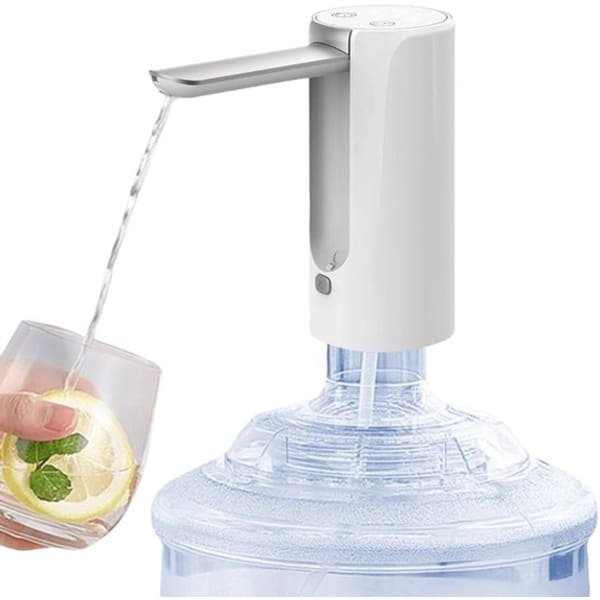 KARZO - Waterflespomp: Type C-laadsysteem, automatische drinkwaterpomp, elektrische waterdispenser met drie snelheden, draagbare automatische drinkwaterpomp voor kamperen, school, kantoor, keuken en thuis