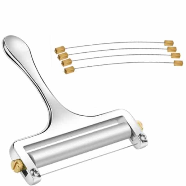 Kaasschaaf - Kaassnijder - Keukengerei - Keuken accessoires - Roestvrij staal - Voeg 4 vervangingsdraden toe - 11.5*12.5*1.1cm - zilver