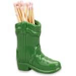 Keramische Match Houder voor Cowboy Boot Decor Accessoire - Praktisch en Stijlvol - Thuis, Slaapkamer, Keuken - Fel Groen Design