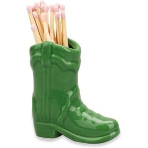 Keramische Match Houder voor Cowboy Boot Decor Accessoire - Praktisch en Stijlvol - Thuis, Slaapkamer, Keuken - Fel Groen Design