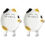 Keramische lepel rust in de vorm van een witte kat - set van 2 - kachel accessoire - koffie lepel rust - porseleinen keukengerei - rust voor lepel - decoratief item voor keuken