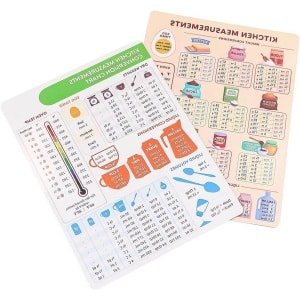 Keuken Conversie Grafiek Magneet - Metrische Conversie Grafiek - Kookmeting - Gewicht Temperatuur - Bakken Accessoires - Geschikt voor Keuken - 2 stuks - Allecto