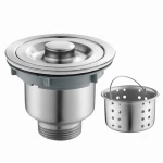 Keukengoot steenfilter - Antiverstopping - Afvoerplug - Wastafelafvoerfilter - Haaropvangbak - Gootsteen accessoires - Afvoerplug - Filtera fvoerset - Keuken waterpijp - Met handmandje en adapter - Zilver