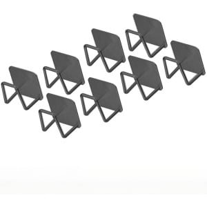 Keuken/gootsteen klembare houder, roestvrijstalen haak, houder voor afwasborstel, gootsteenrek accessoire, afvoerrekhouder, geschikt voor schrapers/afwasdoeken, keuken netjes, set van 8, zwart