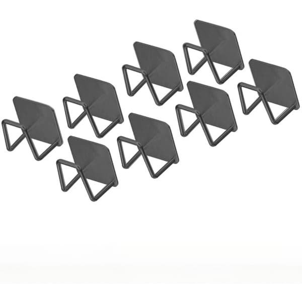 Keuken/gootsteen klembare houder, roestvrijstalen haak, houder voor afwasborstel, gootsteenrek accessoire, afvoerrekhouder, geschikt voor schrapers/afwasdoeken, keuken netjes, set van 8, zwart