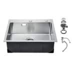 Keukenspoelbak - Inbouw/Opbouw - 55 x 45 x 19 cm - RVS - Enkele Kom - Met Accessoires - Geschikt voor Keuken, Bar en Camper