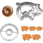 Koekjesvormpjes Set van 6 Roestvrij Staal - Varkenskoekjes - Donutvormpjes - Gebak Bakken - Keuken Accessoires.