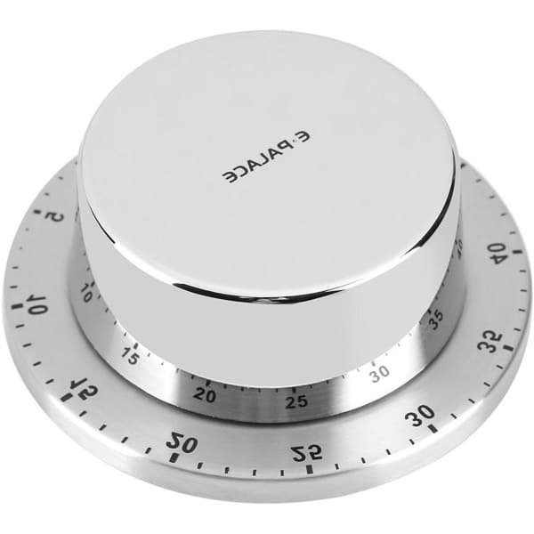 Kookwekker met luid alarm en magnetische achterkant - Roestvrijstalen behuizing - Geen batterijen nodig - Aftellen herinnering - Keuken accessoire - Zilverkleurig