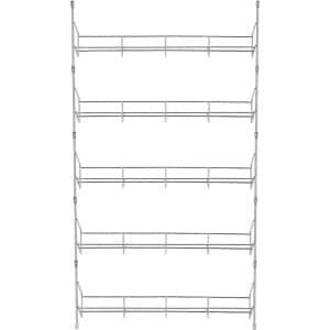 Kruidenrek Muurbevestiging 4 Roestvrijstalen Kruidenrekken Set - Hangende Kruiden Opslag Accessoires voor Keuken Koelkast Deur - 5 lagen