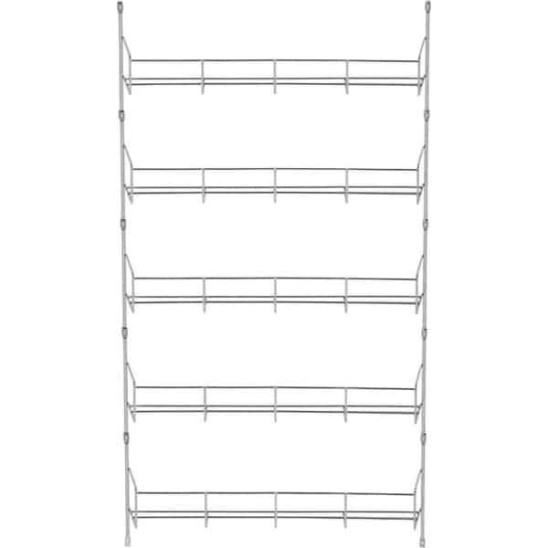 Kruidenrek Muurbevestiging 4 Roestvrijstalen Kruidenrekken Set - Hangende Kruiden Opslag Accessoires voor Keuken Koelkast Deur - 5 lagen