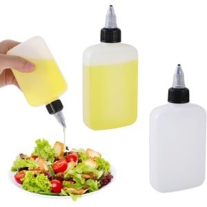 Kruiderij knijpflessen set van 2 - Navulbare dressing dispenser flessen voor sauzen en olie - Keuken accessoire voor koken - Lekbestendig en handig in gebruik