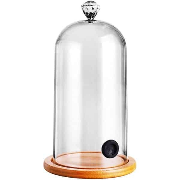 Kunststof afzuigkap voor keuken- en voedselbereiding - met rubberen gaten en een houten voet - geschikt voor cocktails - gebak - drankjes - bartending - enz. - inclusief accessoires en gereedschap voor bartending.