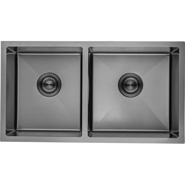 LOMAZOO Vermont RVS Dubbele Spoelbak Keuken & Wasbak - Gootsteen - Duurzaam en Onderhoudsvriendelijk - 815x450x200mm - Inclusief Accessoires