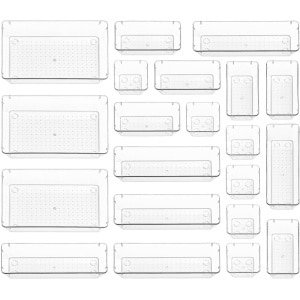 Lade organizer set - 21-delige opbergverdelerset voor keuken en make-up - Transparante opslagbakken voor het organiseren van accessoires