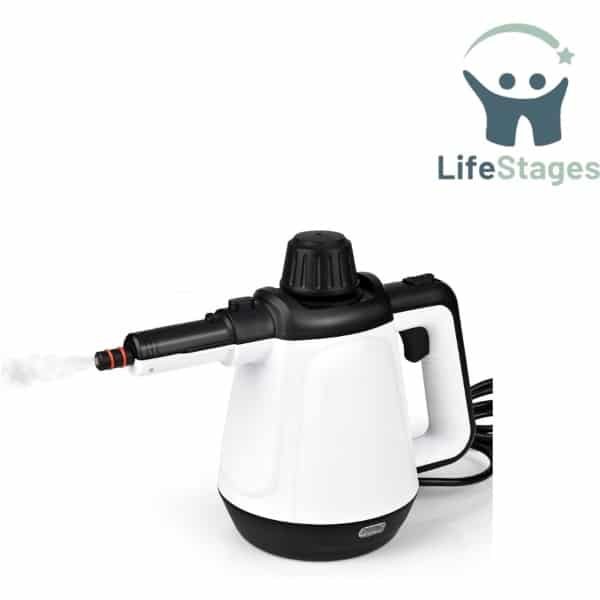 LifeStages - Zetelreiniger - Handstoomreiniger - 430ml - 1200W 3,5 Bar Stoomreiniger voor Sofa met 9 Accessoires - Elektrische Stoomreiniger voor Vlekken op Ramen, Bed, Matrassen, Tapijt, Auto, Keuken
