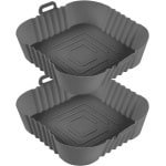 Luchtfrituurpan mand - Herbruikbare siliconen bekleding - Vervangende perkamenten - Zacht en vierkant - 19,8 cm - Papieren manden - Keuken accessoires