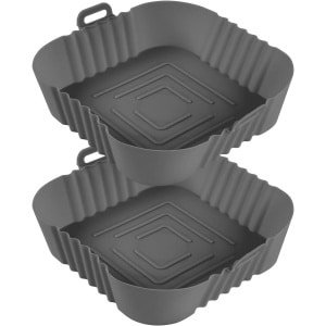 Luchtfrituurpan mand - Herbruikbare siliconen bekleding - Vervangende perkamenten - Zacht en vierkant - 19,8 cm - Papieren manden - Keuken accessoires