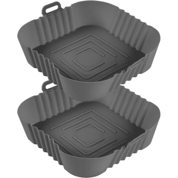 Luchtfrituurpan mand - Herbruikbare siliconen bekleding - Vervangende perkamenten - Zacht en vierkant - 19,8 cm - Papieren manden - Keuken accessoires