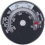 MK Stoer -Magnetische Kachelthermometer - Houtkachelthermostaat - Magnetische Plaat - Hoge Nauwkeurigheidsmeter - Open Haard - Thermometer - Keukengerei - Gadgets - 0-500 °C Aluminium Wijzerplaat - Geschikt voor Merk - Zwart