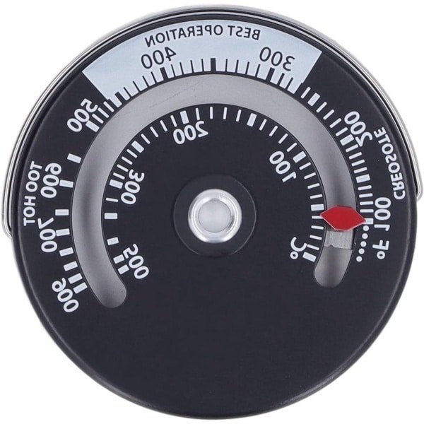 MK Stoer -Magnetische Kachelthermometer - Houtkachelthermostaat - Magnetische Plaat - Hoge Nauwkeurigheidsmeter - Open Haard - Thermometer - Keukengerei - Gadgets - 0-500 °C Aluminium Wijzerplaat - Geschikt voor Merk - Zwart