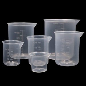 Maatbekerset Kunststof 6 stuks 25 50 100 150 250 500 ml Maatbeker Laboratorium Transparant - Keuken Gadgets en Accessoires