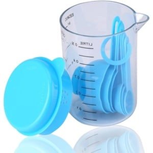 Maatlepels en Maatbeker Set - 7-delige Plastic Set voor Keuken - Multifunctioneel Keukengerei - 500ML Maatfles - Thee en Koffie Accessoires