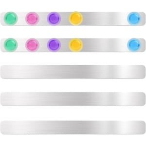 Magneetbord - 5 stuks - zelfklevend - magneetstrips - prikbord - roestvrijstalen magneetwand - memobord - zelfklevend magnetisch memobord voor keuken - kantoor - koelkast - kalender - fotowand - met 10 accessoires