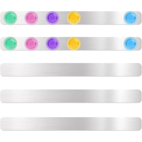 Magneetbord - 5 stuks - zelfklevend - magneetstrips - prikbord - roestvrijstalen magneetwand - memobord - zelfklevend magnetisch memobord voor keuken - kantoor - koelkast - kalender - fotowand - met 10 accessoires