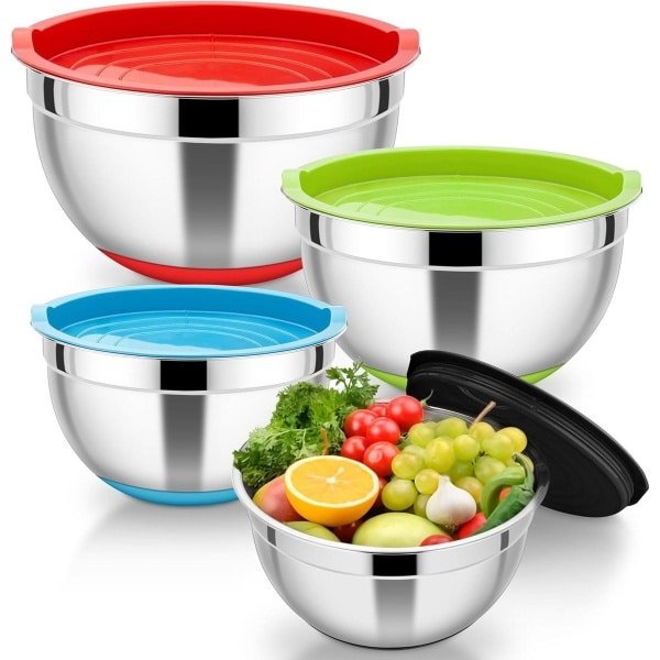 Mengkom set - 4 delig - kleurrijk - keuken accessoires