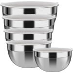 Mengkommen Set van 5 in Roestvrij Staal - Stapelbare Keuken Accessoires voor Eenvoudig Opslag